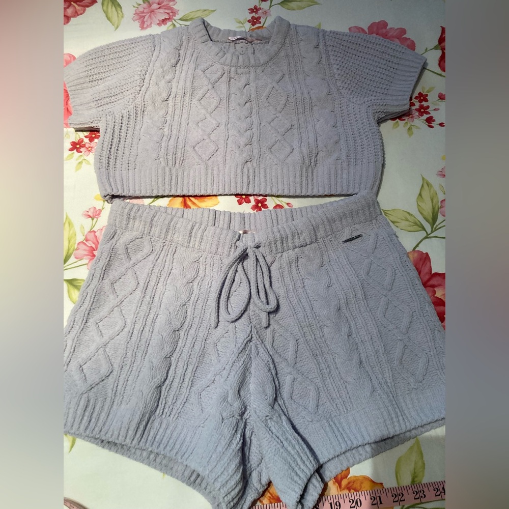 Cable Knit Two-Piece Set in Lavender by La Vie En Rose